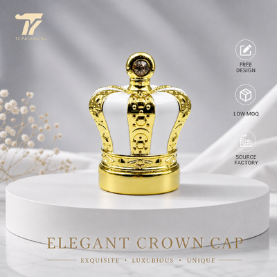 Mua Mũi nước hoa vương miện, nắp rhinestone zamac, top nước hoa vàng trắng, bao bì nước hoa nhựa hai màu, mũ nước hoa kim loại logo tùy chỉnh, nhà máy mũ nước hoa bán buôn sản xuất trực tuyến