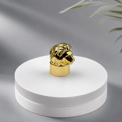 Mua Sản phẩm bán buôn cao bóng vàng chân thực Đầu sư tử Nước hoa nắp chai Trọng lượng nặng 3D tượng hình động vật Zamac Khóa OEM Logo khắc tùy chỉnh Trung Đông Bao bì nước hoa sang trọng sản xuất trực tuyến