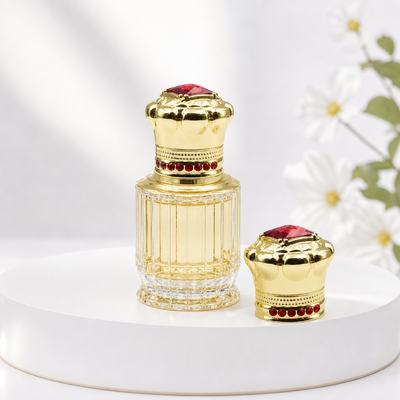 Mua Đồ bán buôn High Gloss Mirror Gold Royal Crown Perfume Bottle Cap With Square Red Diamond Top & Circle Red Rhinestone Belt Heavy Zamac Closure OEM Custom Engrave Logo Middle East Luxury Fragrance sản xuất trực tuyến