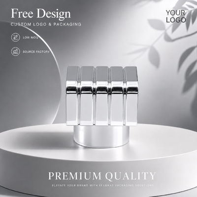 Mua Chiếc gương bạc dải dọc hình vuông hợp kim kẽm Cap nước hoa Custom Grooved lưới kim loại nước hoa nắp Mô hình JH5047 Cho nhà thiết kế sang trọng chai nước hoa kính trống sản xuất trực tuyến