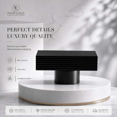 Mua Matte Black Horizontal Ribbed Rectangle Zinc Alloy Perfume Cap Custom Striped Metal Fragrance Lid Model JH5082 Cho nhà thiết kế sang trọng chai nước hoa kính trống sản xuất trực tuyến