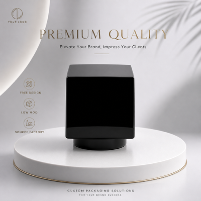 Mua Gloss Solid Black Square Zinc Alloy Perfume Cap Custom Smooth Cube Metal Fragrance Lid Model JH5080 Cho chai nước hoa thiết kế bằng kính trống sang trọng sản xuất trực tuyến