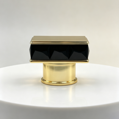 Mua High End Gloss Black Rhombus Cut Square Zamac Perfume Cap Electroplated Gold Zinc Alloy Perfume Bottle Cover Cỡ tùy chỉnh Đối với bao bì nước hoa thủy tinh sản xuất trực tuyến