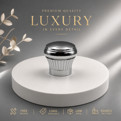 Mua Hot bán thẳng đứng Ribbed Fluted mái vòm bóng bạc Zamac nước hoa Cap trọng lượng nặng kẽm hợp kim nước hoa nắp chai nắp tùy chỉnh khuôn cho cao cấp mỹ phẩm nước hoa bao bì từ tính sản xuất trực tuyến