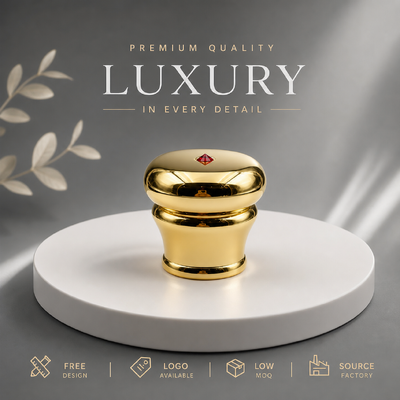 Mua Nắp chai nước hoa hình vòm đa giác cao cấp mạ chrome bạc hợp kim kẽm, nắp kim loại Zamac đặc, nặng cho bao bì nước hoa cao cấp, có nam châm sản xuất trực tuyến