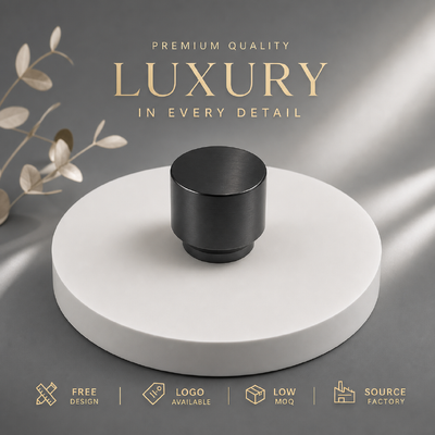 Mua Minimalist Cylinder Zinc Alloy Cap nước hoa Đá chải đen hai tầng Perfume Bottle Top Logo tùy chỉnh cho nước hoa chai thủy tinh từ tính sản xuất trực tuyến