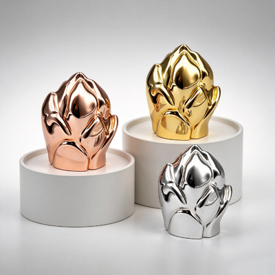 mua Chiếc chai nước hoa sang trọng FEA15 Chiếc nắp chai nước hoa hợp kim kẽm 3D đúc hoa nở đầu được điện áp Chiếc nắp chai nước hoa tùy chỉnh Zamac Cap nước hoa sản xuất trực tuyến
