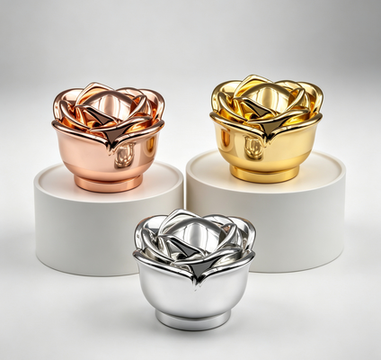 mua FEA15 Zinc hợp kim Cap nước hoa 3D hình hoa hồng điện áp nước hoa nắp chai Logo tùy chỉnh Zamac nước hoa Cap sản xuất trực tuyến