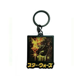 Mô hình hoạt hình kim loại màu Key Ring 3d vuông hợp kim kẽm cho trẻ em