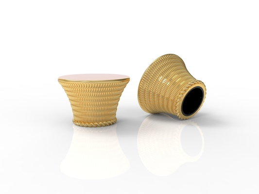 Vàng bóng tùy chỉnh hình chữ T Zamak Cap nước hoa Zinc Cap nước hoa chai