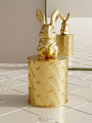 Nắp chai nước hoa Zamak hình thỏ chất lượng cao bán chạy, nắp bộ nước hoa hợp kim kẽm