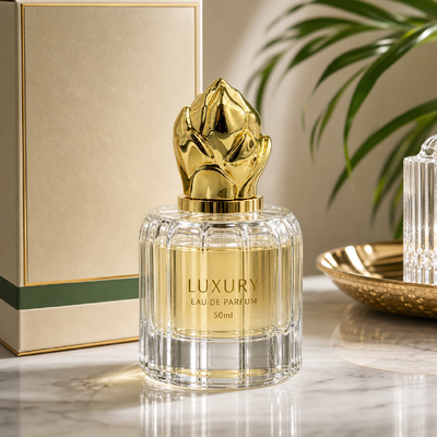 Bán chạy nhất Dubai Saudi Gương sang trọng Vàng 3D Hoa mộc lan Nụ hoa Zamac Nắp nước hoa Hoa kim loại Oud Attar Nắp chai Logo khắc tùy chỉnh