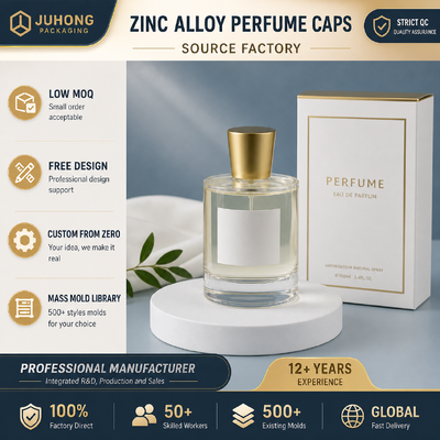 Best seller Trung Đông Universal Oud Perfume Cap High Gloss Plain Taper Tube Zinc Alloy Fragrance Lid Nhà máy bán lẻ