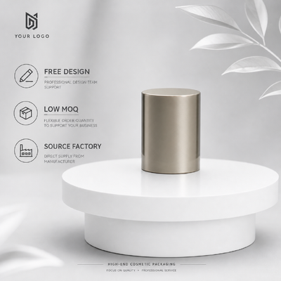 Sản phẩm bán buôn gương mịn Champagne vàng xi-lanh hợp kim loại nước hoa Cap Logo tùy chỉnh kim loại nước hoa nắp cho sang trọng kính rỗng nước hoa đóng gói mỹ phẩm