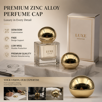 Chiếc gương Quả bóng kim loại vàng Mũi nước hoa Đồng hợp kim kẽm Nắp hình cầu Phẩm phụ kiện mỹ phẩm sang trọng Logo tùy chỉnh Cho nước hoa chai thủy tinh từ tính