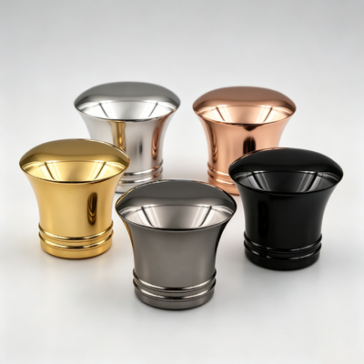 Nhà máy bán buôn thiết kế thắt lưng mở Zamac Cap nước hoa Double Ring Base kim loại nước hoa nắp chai vàng bạc hoa hồng vàng đen Gunmetal Logo tùy chỉnh
